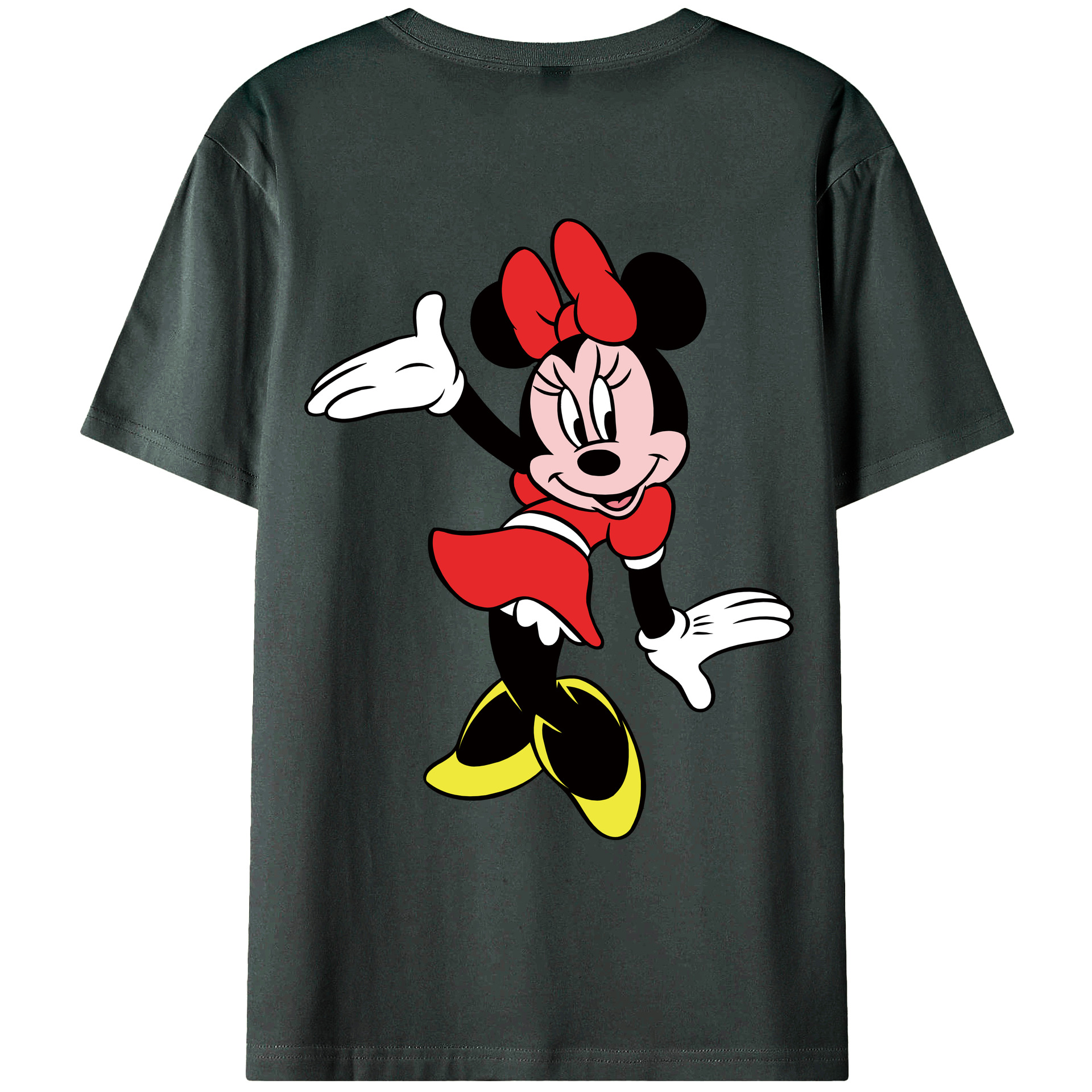 ミッキーマウス Mickey Mouse 綿100％ メンズ半袖Tシャツ（バックプリント） 通気性